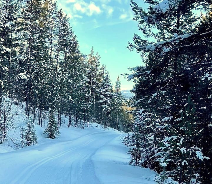 Første tur med løypemaskina