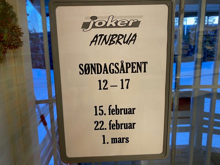 Joker Atnbrua er åpen alle dager i vinterferien